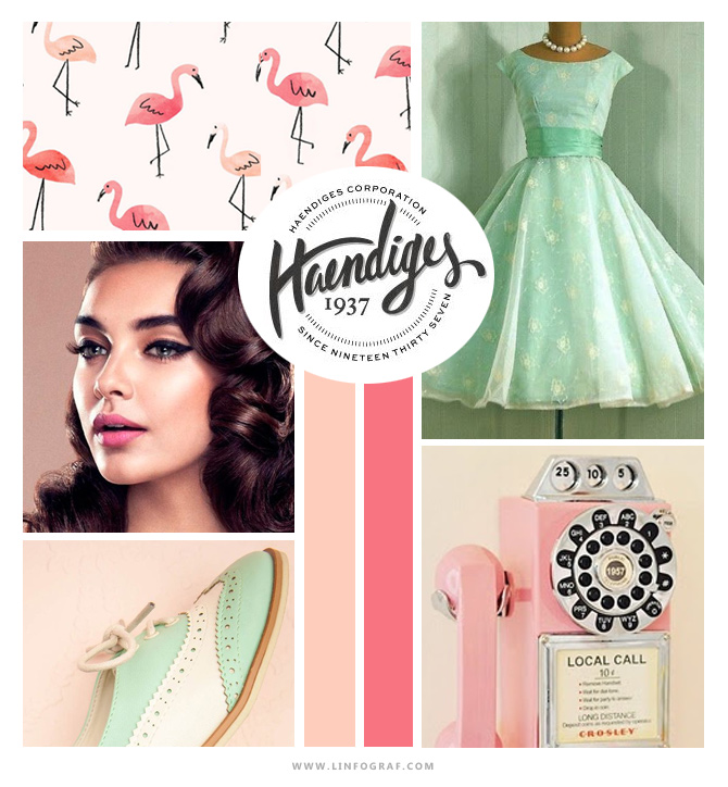 inspiration vintage couleurs menthe et rose bonbon